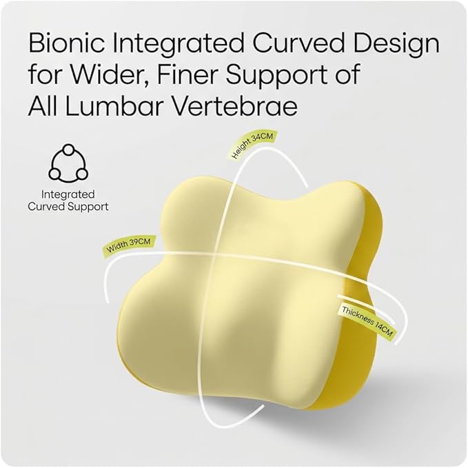 Car Headrest Pillow & Lumbar for Audi A4 B8 Sedan 2007-2015, Car Seat Neck Pillow Back Support, Breathable All-Season Automotive Seat Cushions, 2PCS,D Dual Yellow