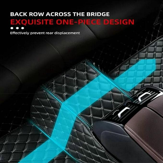 TREGOO All Weather Car Mats Custom Fit Non Slip Floor Mats for 1998-2025 Cars Personalized Leather Protection Pads Suitable for Men Women (Black)