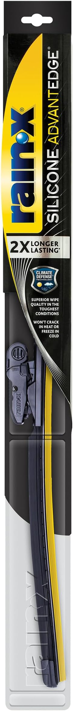 Rain-X Silicone AdvantEdge Wiper Blade 16" Windshield Wiper Blades Replacement, All-Weather Performance Lasts 2X Longer, Premium Beam, Installock Adapter for Easy Fit (Pack of 1)
