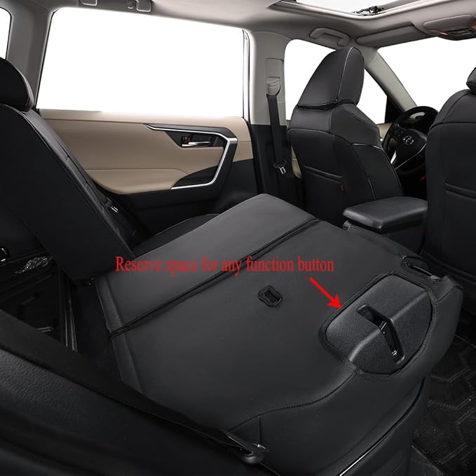 EKR Rav4 Seat Covers Custom Fit for Toyota Rav4 (Hybrid) SE/XSE & (PHEV) GR Sport 2026, Car Seat Cover Full Set for SUV,Factory-Style Interior Upgrade, Easy-Wipe Protection,Faux Leather(Black)