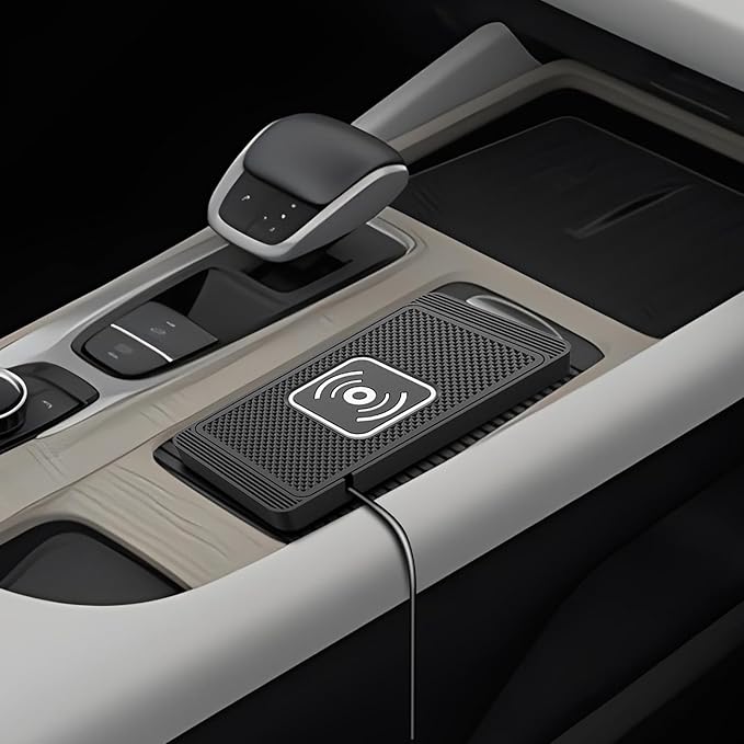 Wireless Charging Pad for Car for Chevrolet Silverado 1500 LT, 15W Fast Wireless Charger Mat Non-Slip Silicone Car Center Console Phone Charging Pad,A/15W-Type-c