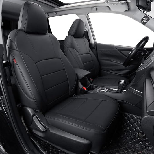coverdream Forester Car Seat Covers Custom Fit for 2009-2013 Subaru Forester Seat Covers,Rear Seat Without Cup Holder,Full Coverage Waterproof Leather Seat Protector(Full Set,Black)