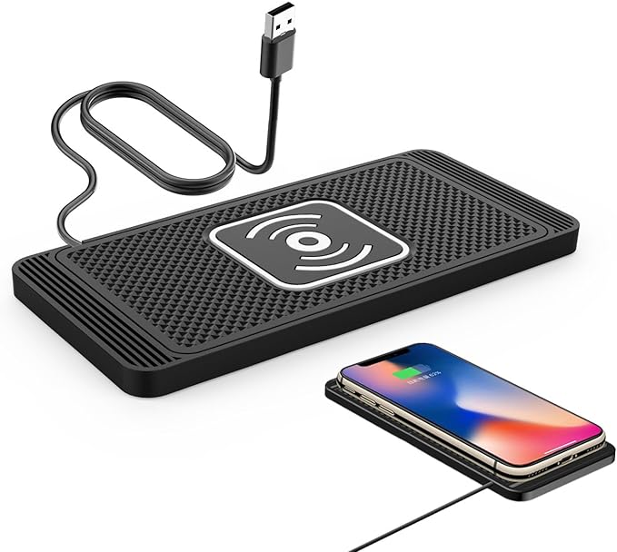 Car Wireless Charger Pad for Acura RDX 2018 2019 2020 2021 2022 2023-pr, Fast 15W Slim Qi Wireless Charging Pad with USB/Type-C Cable Non-Slip Charging Mat for Car,15W-USB