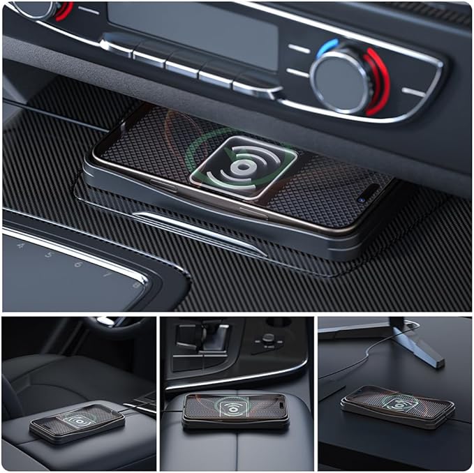 Car Wireless Charger Pad for BMW M3 E30 E36 E46 E92 E93, Type-C/USB 20W Fast Wireless Car Charger Pad Non-Slip Cordless Charging Mat,B-30cm Cable USB Plug
