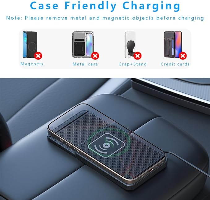 Wireless Charging Pad for Car for Ineos Automotive Grenadier 2023-2025, Non-Slip Type C/USB 20W Fast Phone Charging Pad DIY Trim-to-Fit No Interior Damage,A&USB