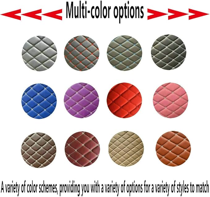 KaiLaiCarCustom Automotive Car Floor Mats for 99.99% Sedan SUV Sports Car Men Women Protection Full Coverage Pads Anti-Slip Leather Floor Lining (Green+Black Beige, C- Diamond Double Spelling)