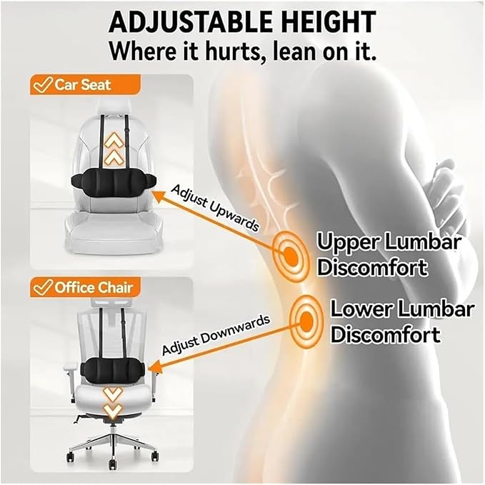 1 Piece Automotive Seat Lumbar Support Pillow for Chevrolet Silverado Crewcab 2014-2019, Driving Lower Back Cushion Ergonomic Orthopedic Posture Rest