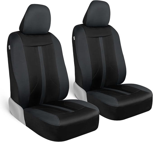 Motor Trend Gray Cloth Car Seat Covers for Front Seats – Premium Automotive Bucket Seat Covers, Made for Vehicles with Removable Headrests, Interior Covers for Car Truck Van SUV Seat Protector