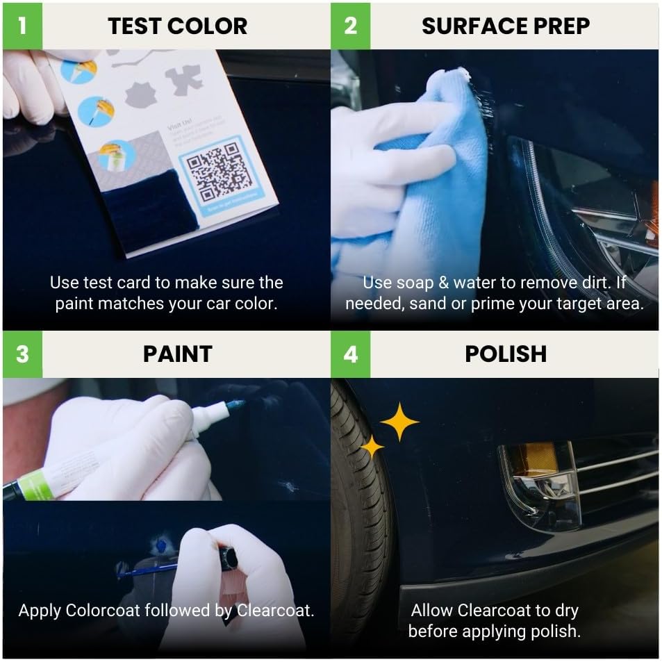 TouchUpDirect 040 Super White Compatible with Toyota Exact Match Touch Up Paint Combo - Preferred Kit