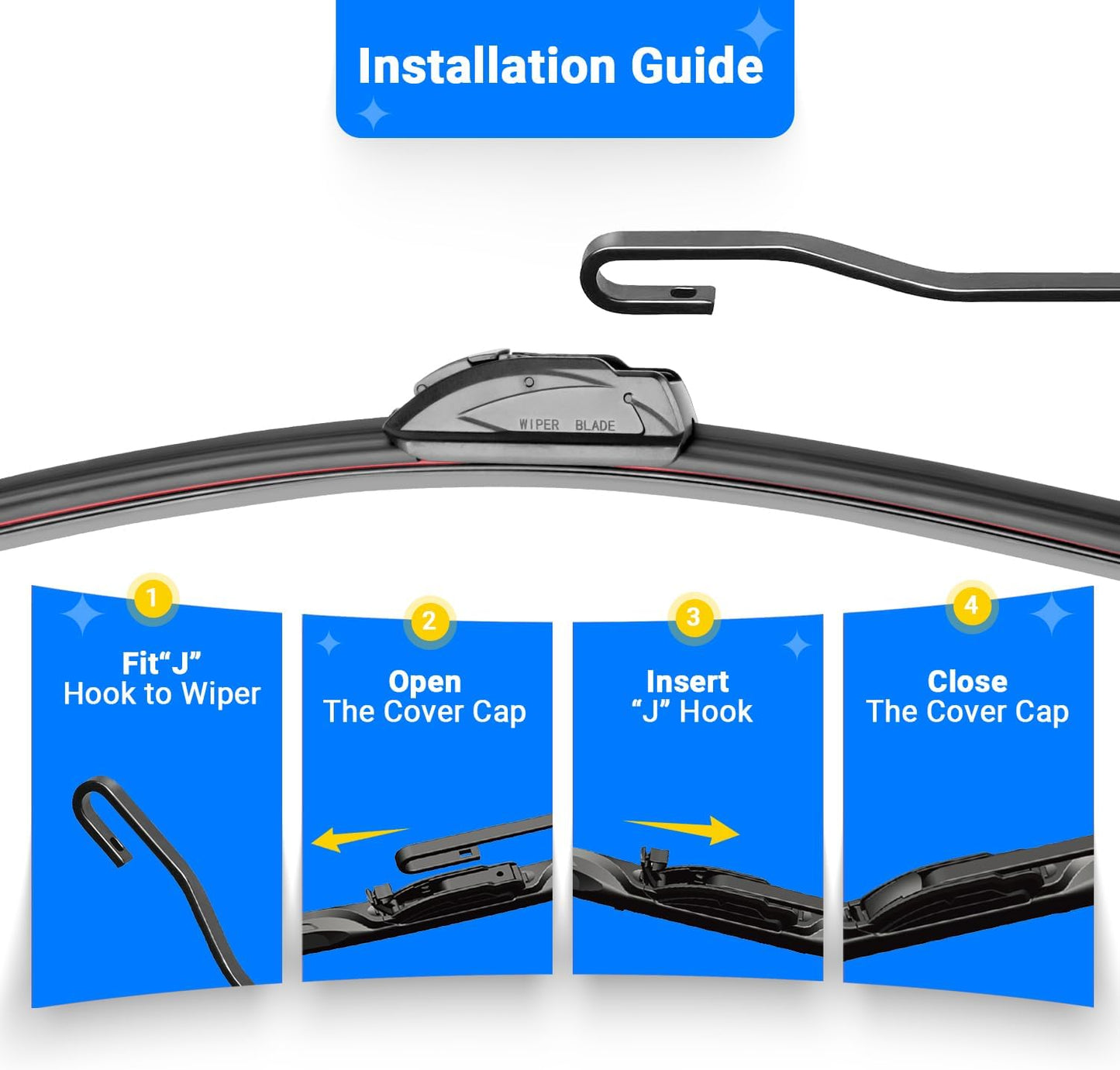 Windshield Wiper Blades Replacement for 2009-2016 Ford Expedition Lincoln Navigator Original Factory Quality Front Rear Wipers Blade Set for My Car - 22" 22" 16" (Pack of 3)
