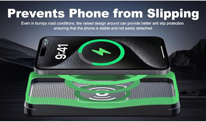 Wireless Car Charger Pad for Hyundai Santa Fe 2001-2026, Type-C/USB 20W Car Wireless Charger Non-Slip Phone Charging Pad Car Accessories,A 30cm Cable Type-C Plug