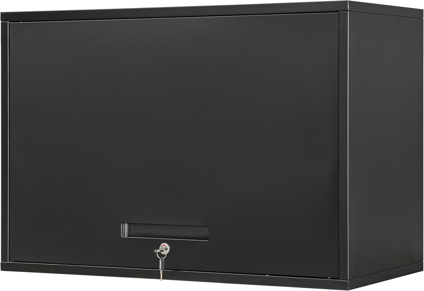 Yizosh Metal Garage Wall Cabinet with Doors and Shelves, Wall Mounted Metal Storage Cabinet, Floating Garage Tool Cabinet for Garage, Basement, Kitchen, Warehouse (Black, 21.6" H)