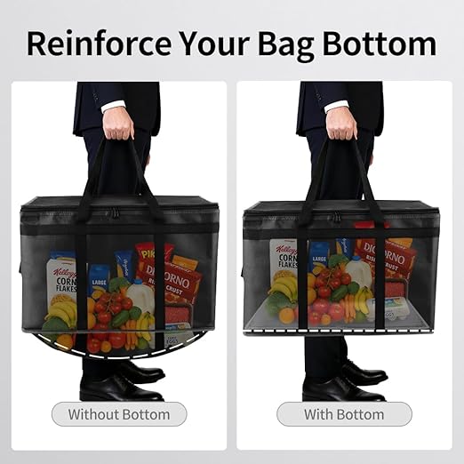 Bodaon Large 10-Pack Insulated Food Delivery Bag With Hard Bottom, XXXL Catering/Pizza Cooler Bags, Rideshare Delivery Bag, Thermal Cold/Hot Styrofoam Carrier for Travel/Shopping/Car