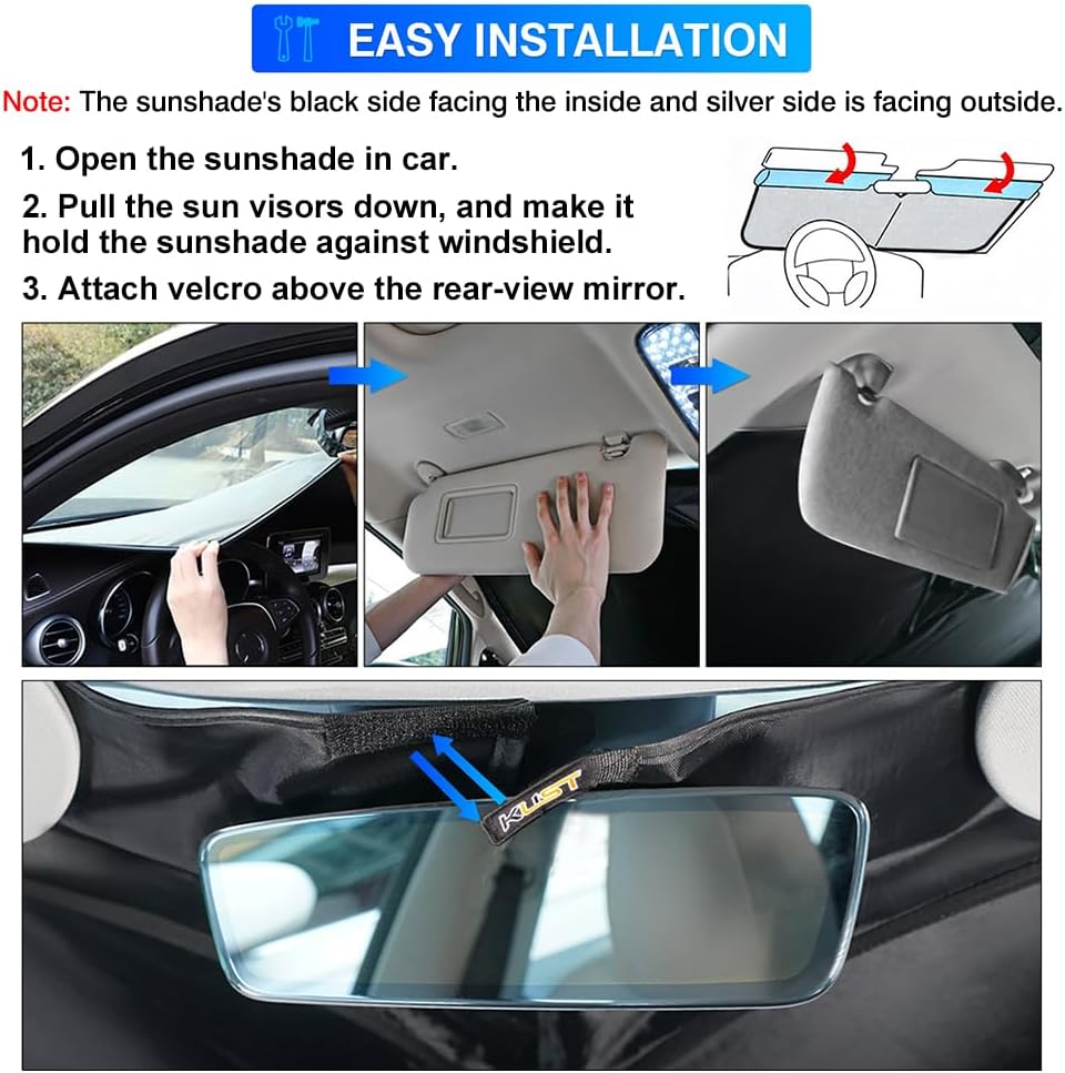 KUST Windshield Sun Shade for Buick Encore GX Accessories 2020-2025 2026 Sunshade Window Sun Visor Protector Foldable Blocks UV Rays Keep Your Car Cooler