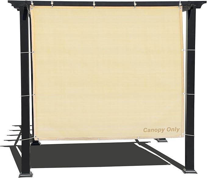 Alion Home Sun Shade Privacy Panel with Grommets on 4 Sides for Patio, Awning, Window Cover, Pergola or Gazebo - Banha Beige (10' x 6')