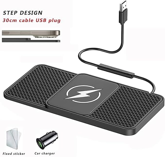 Wireless Car Charger Pad for Hyundai IONIQ 5,20W Fast Wireless Phone Charger Cell Phone Cordless Charging mat,Non-Slip Phone Charging,30cm Cable Type-C