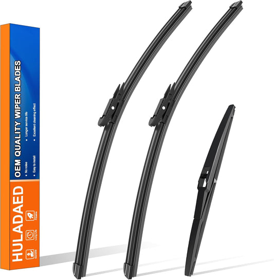 HULADAED® 24'' 21'' 12'' Windshield Wipers Replacement for Buick Enclave 2017 2016 2015 2014 2013 2012,Silicone Front Rear Wiper blades for MY Car-All Weather & Quiet(3 PACK)