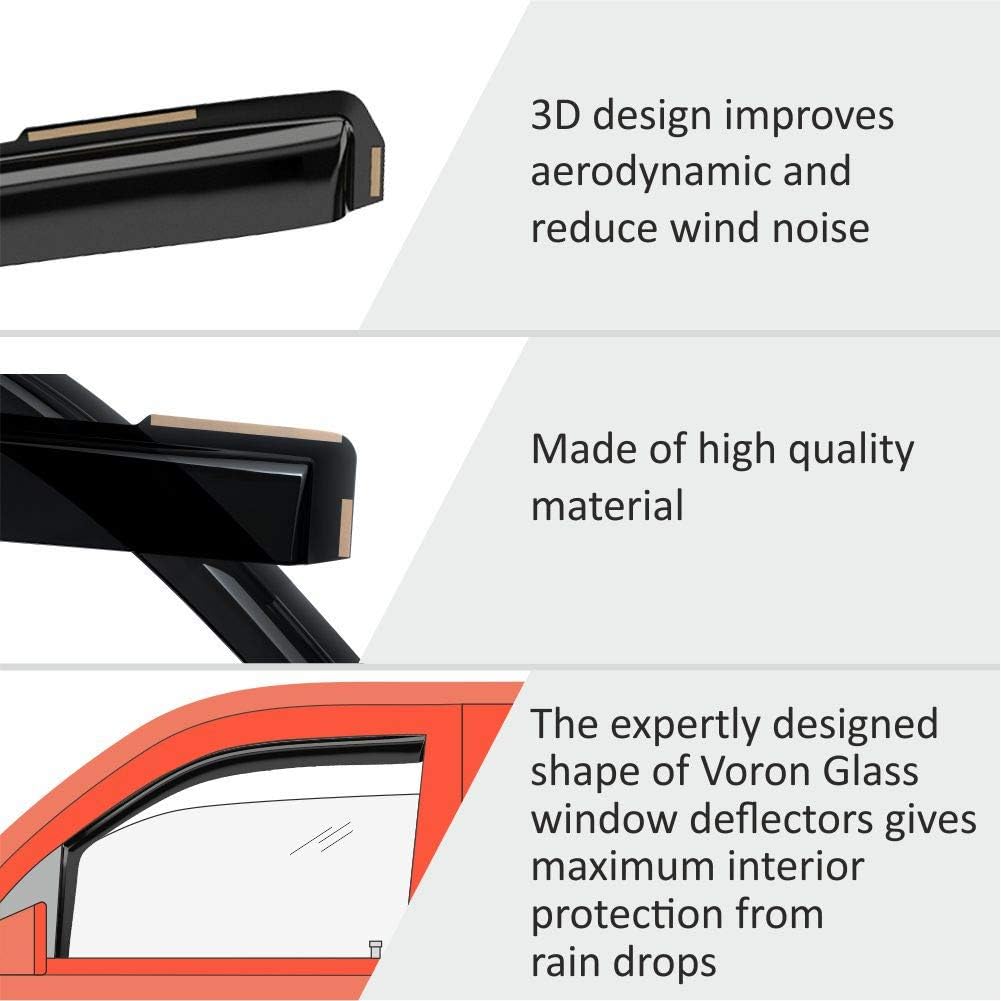 Voron Glass in-Channel Extra Durable Rain Guards for GMC Terrain 2018-2024, Window Deflectors, Vent Window Visors, 4 Pieces - 200255