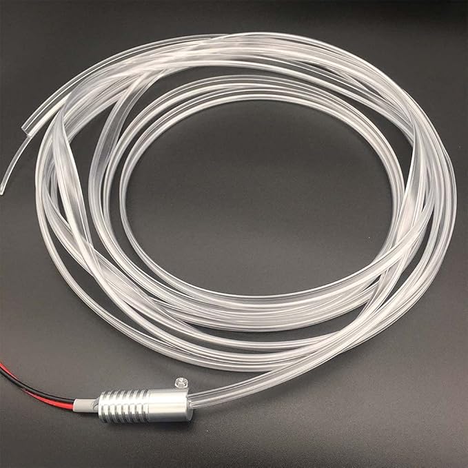 2mm 5meters Car Home LED Ambient Plastic Optic Fiber Light Source Kit Tool Free (12V,White)