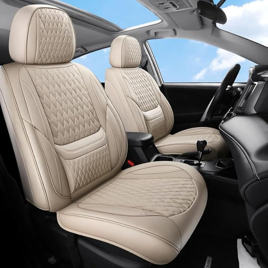 Car Seat Covers Full Set Custom Fit for Buick Envista 2024-2026 - Premium Faux Leather with Lumbar Support | Breathable, Waterproof, Anti-Slip, Durable (Beige,Full Set)