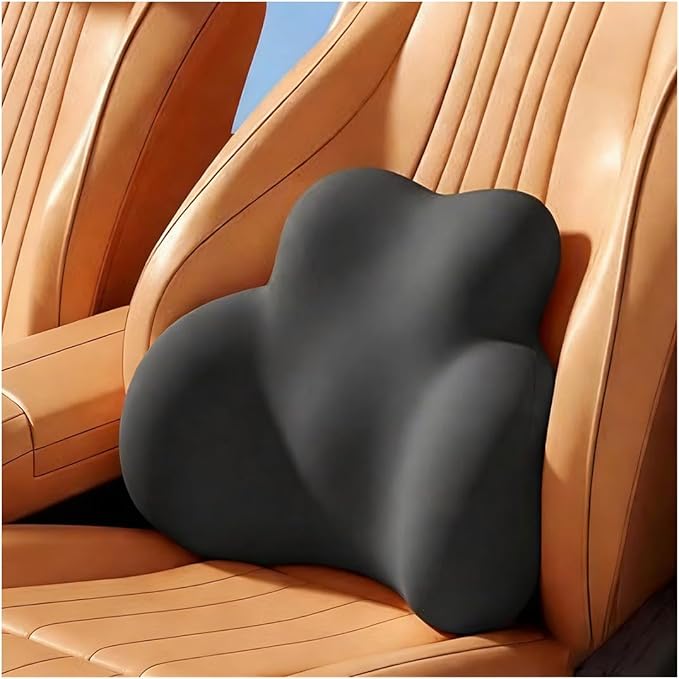 Car Lumbar Support Pillow for Audi RS Q3 2nd Generation 2019 2020 2021 2022 2023 2024 2025 2026 Memory Foam Back Support Cushion Breathable Car Seat Lumbar Pad Accessories,Dark Gray