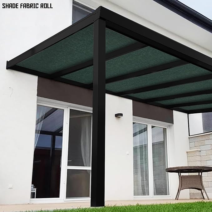 TANG Sun Shade Fabric Roll 8'x16' Shade Cloth for Garden Dark Green HDPE Mesh Shading Pergola Cover Replacement Canopy, 95% Blockage Sunshades for Outdoor Patio Backyard Plant