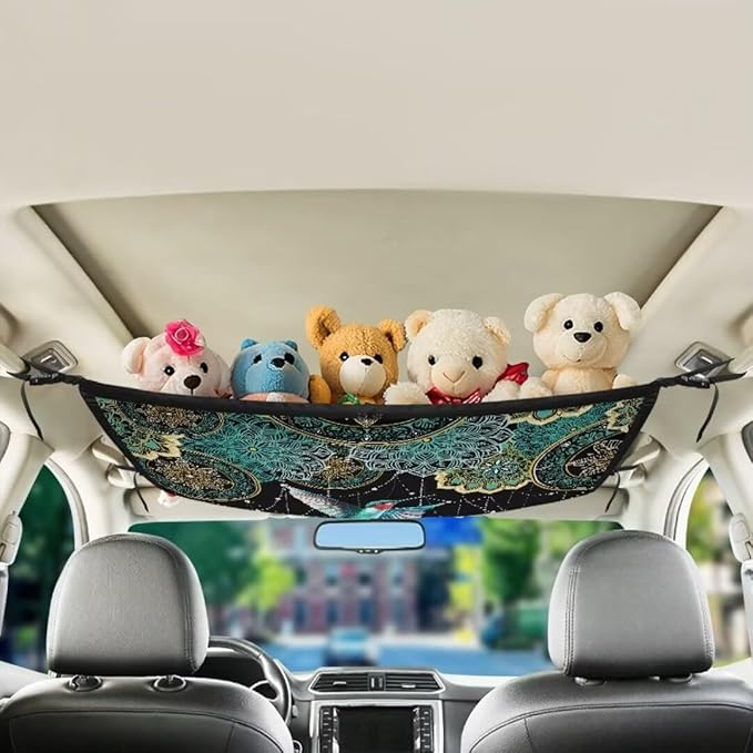 Blue Hummingbird Car Roof Storage Bag Car Roof Seat Organizer Multi-Purpose Car Bag Storage Box Organizer Pouch Pocket One Size Car Travel Accessories Suitable for Cars, SUVs