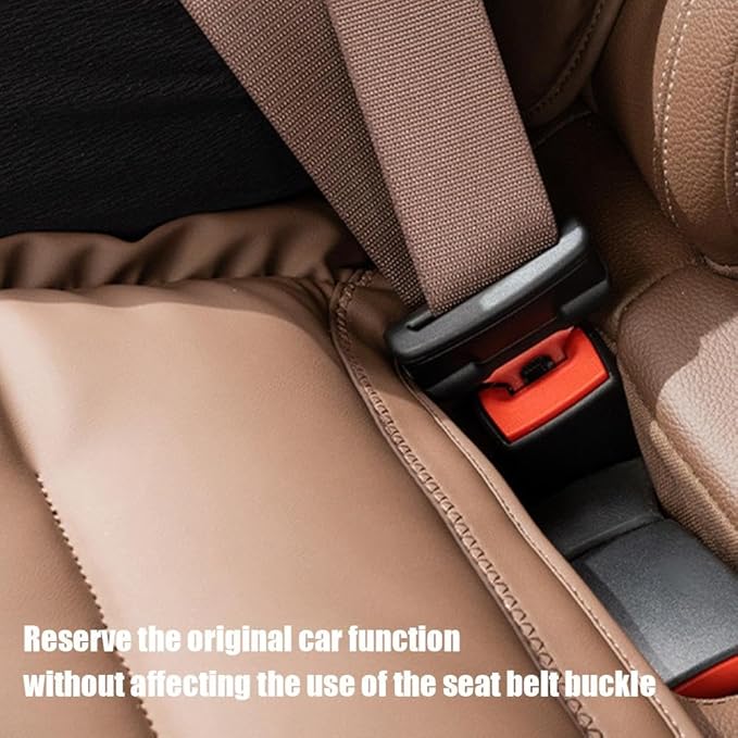 Car Seat Cushion, 2025 New Skin-Friendly Leather Seat Cushions, Skin-Friendly Leather Seat Cushions, Front Bottom and Rear Seat Cushions for Auto Office (White 1set)