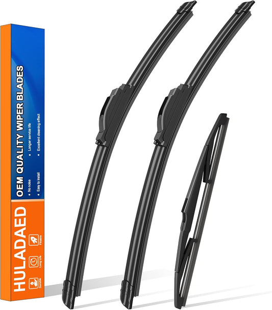 HULADAED® 26'' 14'' 13'' Windshield Wipers Replacement for Hyundai Santa Fe 2018-2013,Silicone Front Rear Wiper blades for MY Car-All Weather & Quiet(3 PACK)