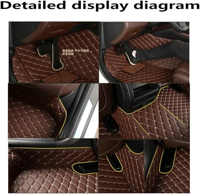 KaiLaiCarCustom Automotive Car Floor Mats for 99.99% Sedan SUV Sports Car Men Women Protection Full Coverage Pads Anti-Slip Leather Floor Lining (Black + Green bar, E- Diamond + Strip +Color Bars)