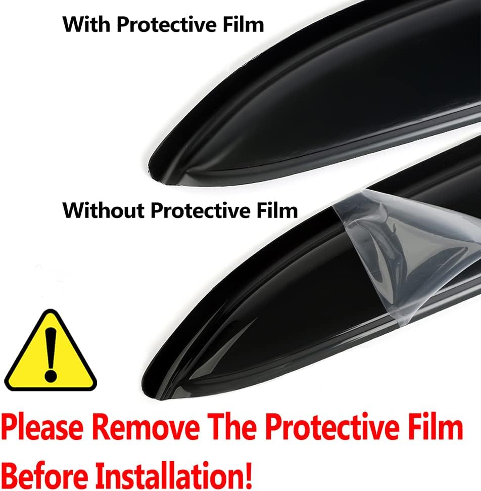 94861 Side Window Visors Wind Vent Deflector for 2013-2018 Nissan Altima,4pcs Outside Mount Dark Smoke Tape-On Nice Sun Rain Guards Set