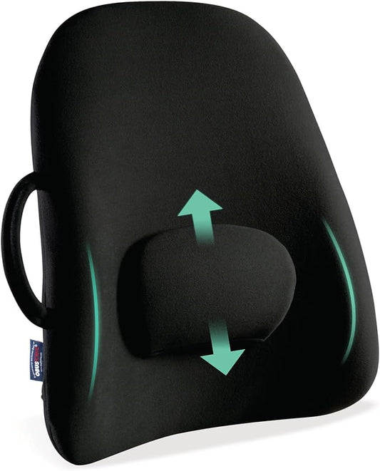 ObusForme Lowback Backrest Support – Lower Back Padded Seat Cushion and Lumbar Support Pillow, Portable Posture Support with Soft and Durable Foam