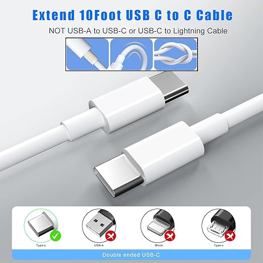 USB C Charger for iPhone 16 Fast Charging,2 Pack 20W Type C Apple Wall Charger Block with 2Pack 10 Foot Extra Long 60W USB C to C Cable Cord for iPhone 16/16Pro/15,iPad Pro 12.9/11,Air 5/4, Mini