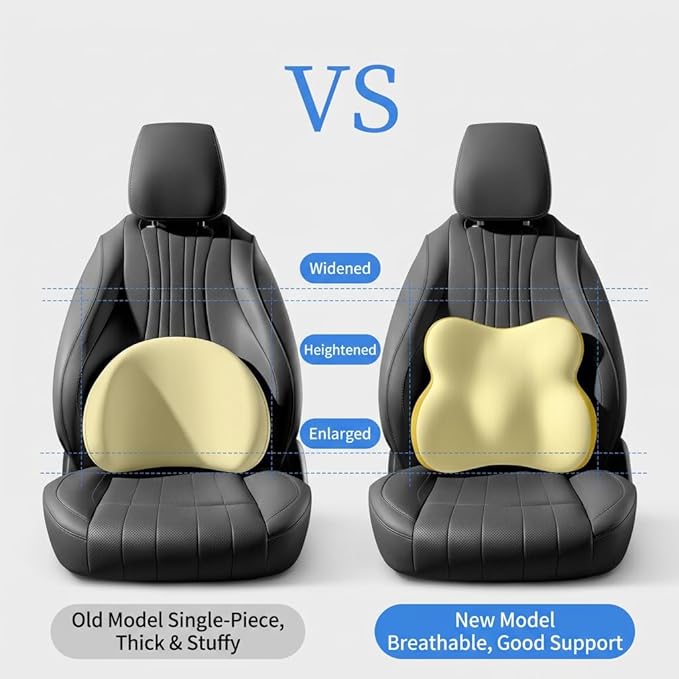 Car Headrest Pillow & Lumbar for BMW 3er 325i E36 316i E36 323i E36 328i E36 318is E36 318i E36 Coupe Cabrio, Car Seat Neck Pillow Back Support, Breathable All-Season Seat Cushions, 2PCS