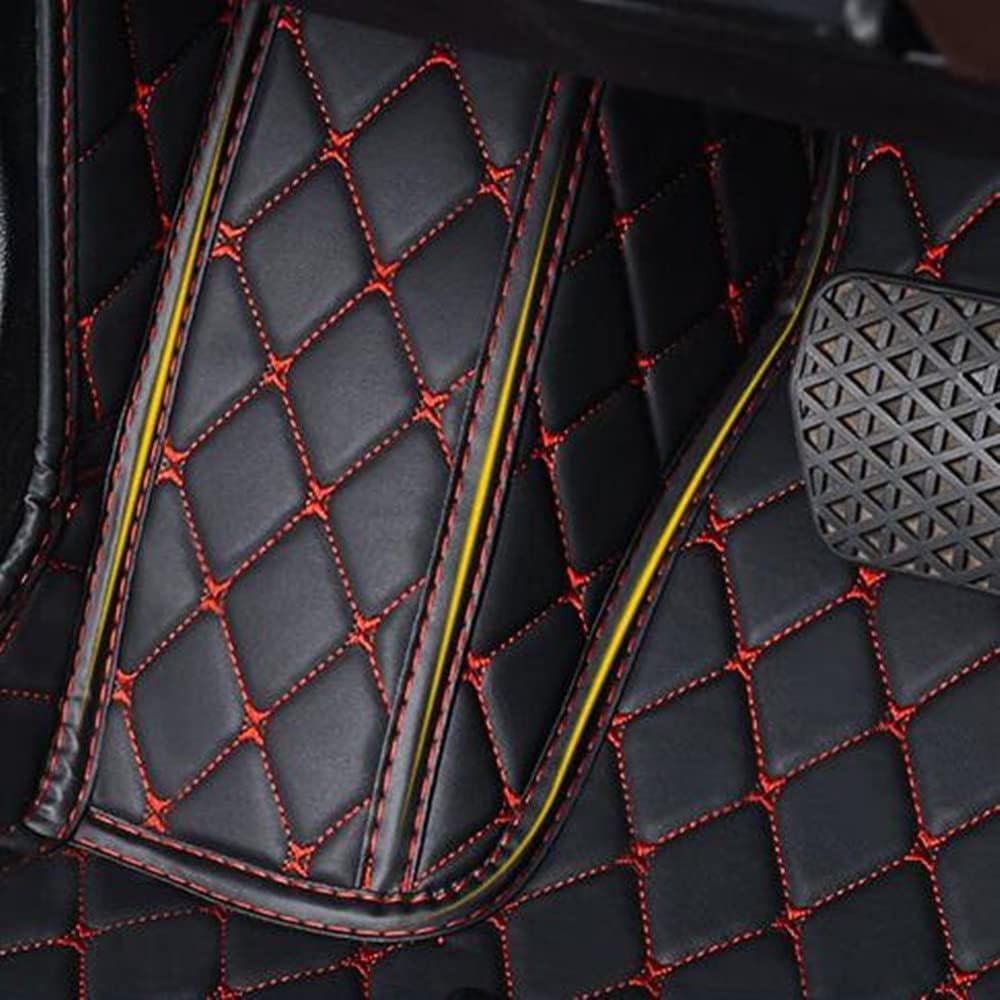 Custom All-Weather Protection Luxury Leather Floor Mats for Cars SUVs Trucks According Anti-Slip Leather Floor mats ﻿ (17,Orange)