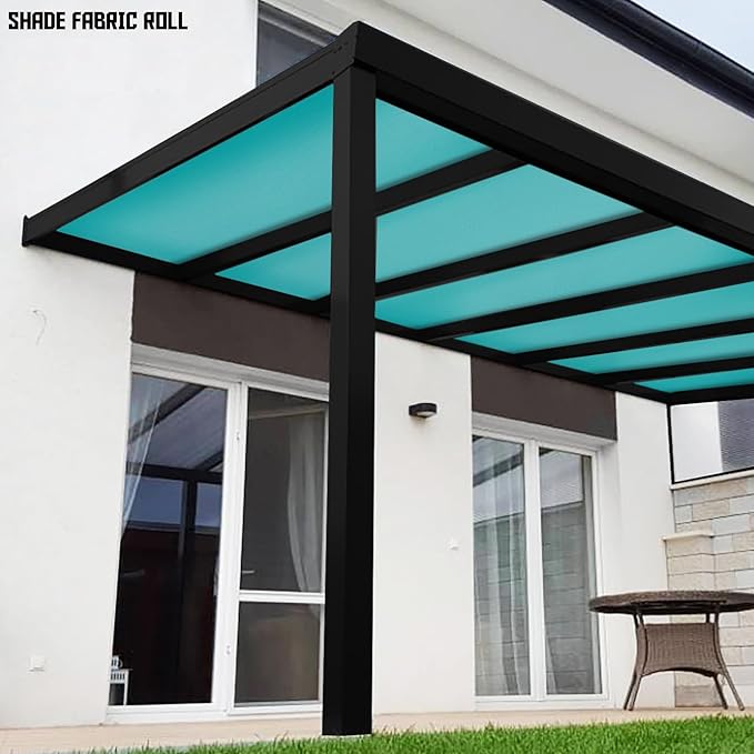 TANG Sun Shade Fabric Roll 8'x38' Shade Cloth for Garden Turquoise Green HDPE Mesh Shading Pergola Cover Replacement Canopy, 95% Blockage Sunshades for Outdoor Patio Backyard Plant