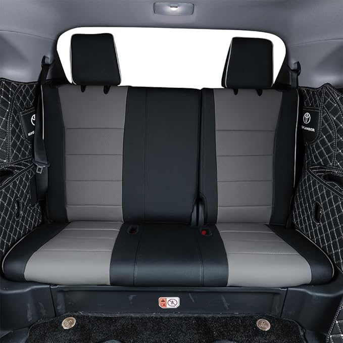 EKR Camry Car Seat Covers for Toyota Camry Hybrid LE,Hybrid SE 2018 2019 2020 2021 2022 2023 2024,Leather Car Seat Cover Full Set for Trucks SUV-Faux Leather(Black/Gray)