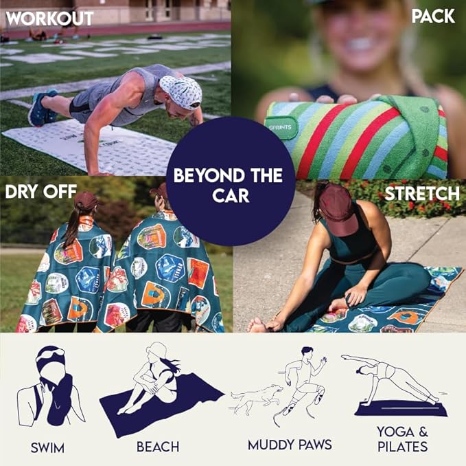 Sprints Athletic Running Towel, Full-Sized, Car Seat Cover - Performance Microfiber (Get Ducked)