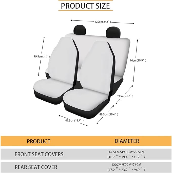 FKELYI Eagle American Flag Car Seat Covers Full Set Car Headrest Covers Gear Shifter Knob and Handbrake Cover Set, Steering Wheel Protector,Cup Coasters