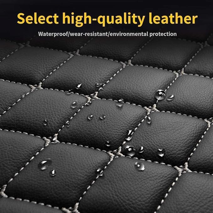 Custom Car Floor Mat Compatible with 97% Car Models Luxury Leather All Weather Waterproof Anti-Skid Full Coverage Car Mats (Purple with red)