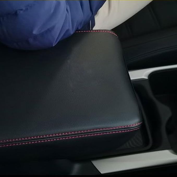 Compatible with Center Console Armrest Cover for Toyota Tacoma 2016-2023 Leather Arm Rest Storage Box Lids Cushion Protector Pad