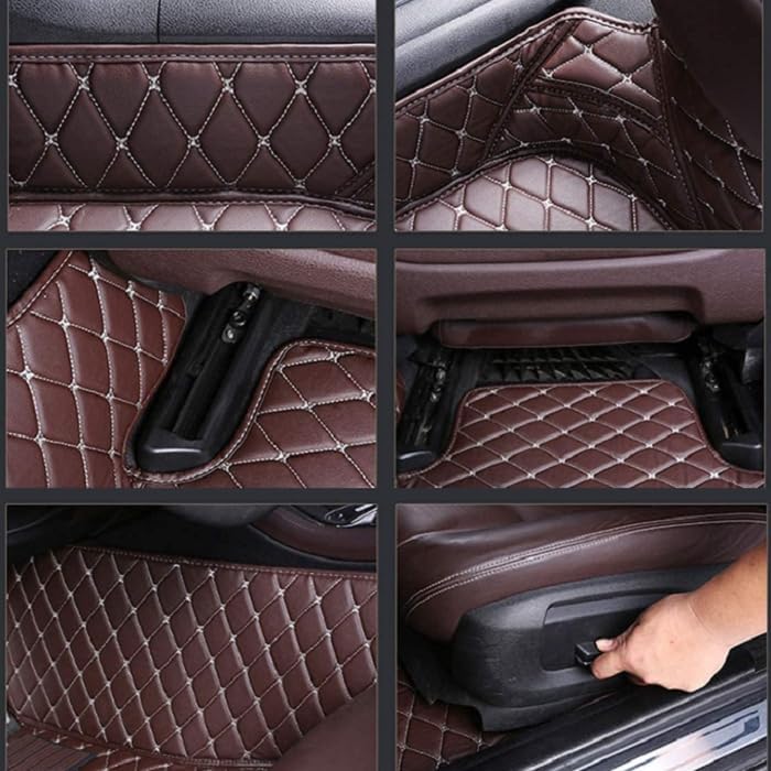 Customized Personalized car Floor mats, All-Weather Luxury car Floor mats, Waterproof and Anti Slip Leather car Floor mat Lining, 95% Customized car, Truck, and SUV Floor mats (Black Blue)
