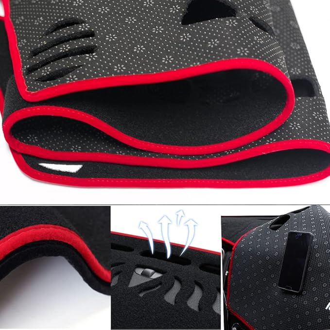 Dashboard Cover for 2011-2014 Ford Edge,Polyester Dash Covers mat,Car Dash Board Protecter Cover,Interior Dash Covers Pads,Red