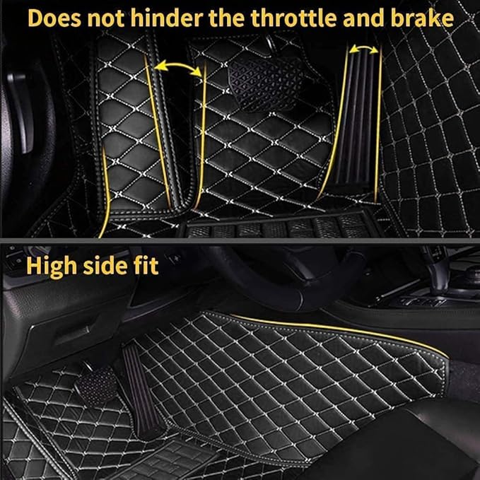 Custom Car Floor Mat Compatible with 97% Car Models Luxury Leather All Weather Waterproof Anti-Skid Full Coverage Car Mats (Purple)