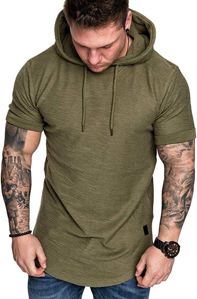 Lexiart Mens Fashion Athletic Hoodies Sport Sweatshirt Solid Color Fleece Pullover