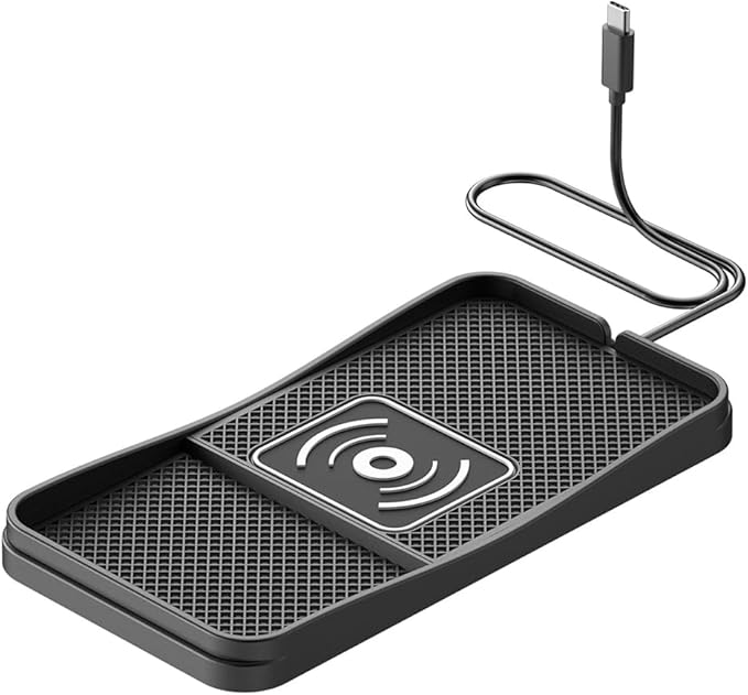 Car Wireless Charger Pad for Toyota Tacoma 2000-2025, Type-C/USB 20W Fast Wireless Car Charger Pad Non-Slip Cordless Charging Mat,A-30cm Cable Type-C Plug