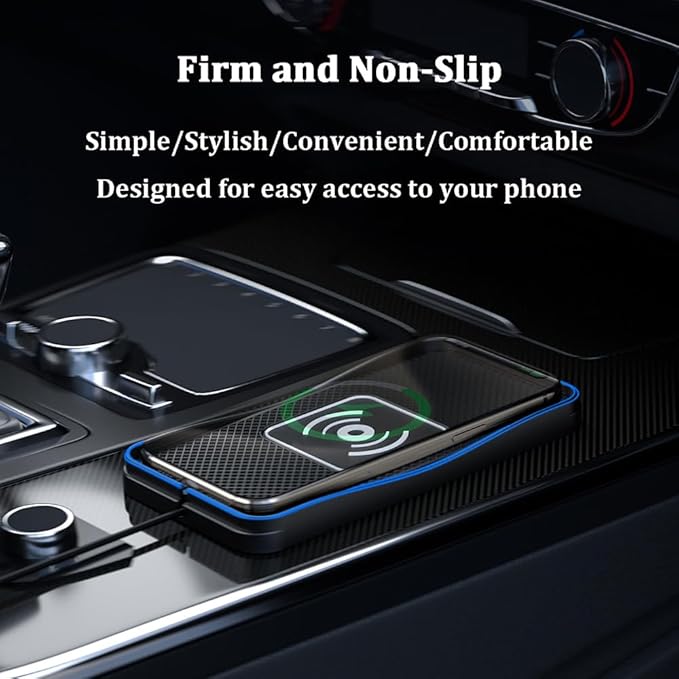 Wireless Car Charger Pad for Ram Van 1500 2001-2003, Type-C/USB 20W Car Wireless Charger Non-Slip Phone Charging Pad Car Accessories,B 30cm Cable USB Plug