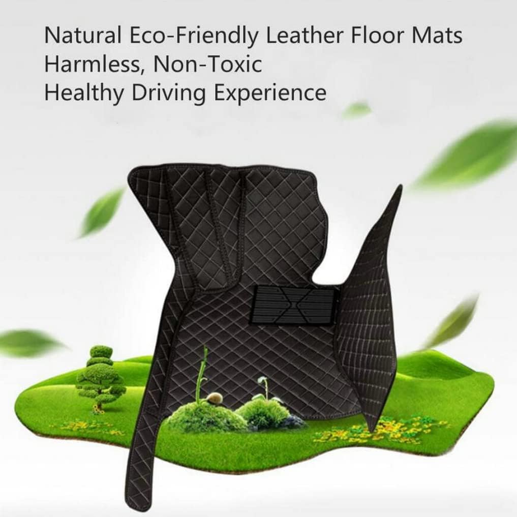 Custom All-Weather Protection Leather Car Floor Mats for Cars Sedan SUV Sports Car Waterproof Floor Mat (Black Red)