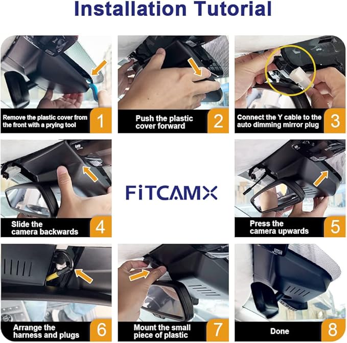 Fitcamx Front 4K+Rear 1080P Dash Cam Adapts for Kia Sportage 2023 2024 2025 (Part No#DW010/P1020/R2010), OEM Style, WiFi & APP, Dual HD Video, Loop Recording, G-Sensor, Easy to Use, 128GB Card