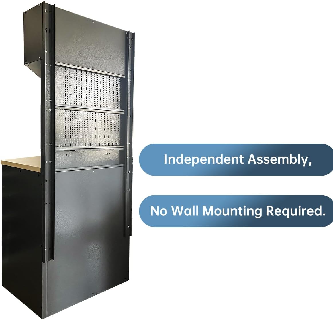JZD Garage Storage Workbench Cabinet Set System, Heavy Duty, Tool Cabinets with Drawers & Rolling Chest, Wall Mounting Not Necessary